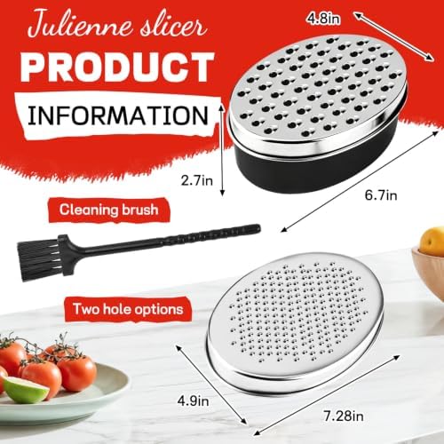 Cheese Grater with Container, Black Stainless Steel Zester for