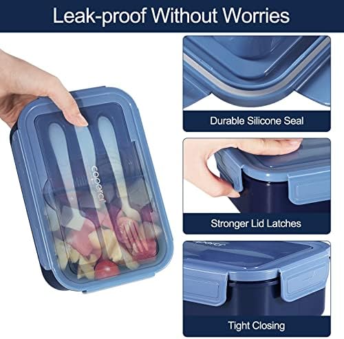 Caperci Classic Bento Box Adult Lunch Box for Older Kids - Leakpoof