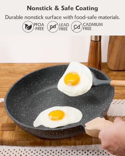 Non Stick Frying Pans, 8-Inch Healthy Non-Toxic Egg Pan Cooking Pan
