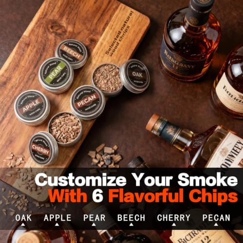Electric Whiskey Smoker Kit with Led Lights, No Butane Needed