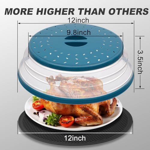 Large Microwave Splatter Cover & Silicone Mat, 12 Inches
