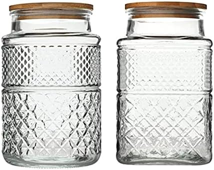 60 FL OZ/0.5 Gal Vintage Glass Storage Jar with Airtight Lid Set of 2
