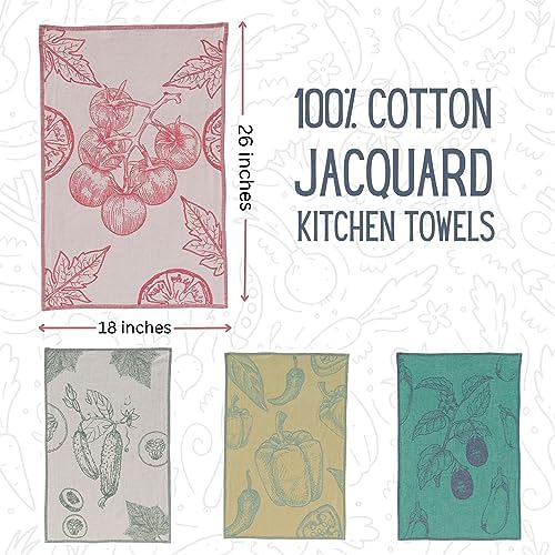 sea me at home Dish Towels for Kitchen, Jacquard Tea Towel Set