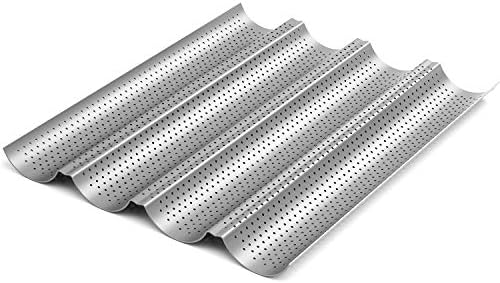 Tiawudi 2 Pack Nonstick Perforated Baguette Pan 15" x 13" for French