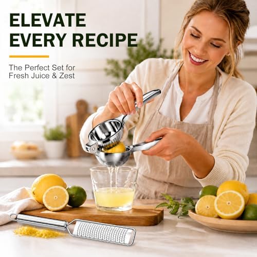 Stainless Steel Lemon Squeezer and Zester Set