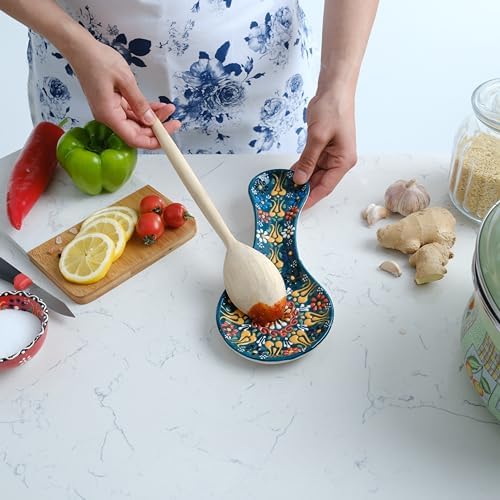 Handmade Spoon Rest, Ceramic Spoon Rest for Stove Top, 10" Spoon Rest