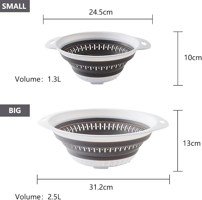 Collapsible Colander and Strainer, Silicone Strainer Colanders & Food Strainers - Image 6