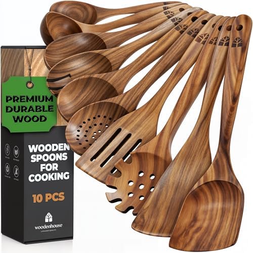 10 Pcs Wooden Kitchen Utensil Set
