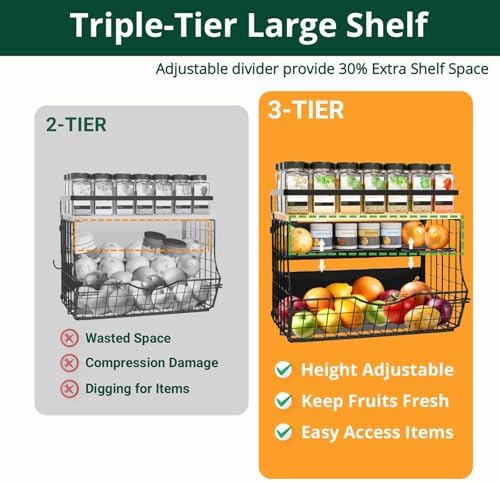 Magnetic Shelf for Fridge with Wood Lid, 2 Pack
