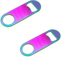 Rainbow Color Stainless Steel Flat Bottle Opener, Sturdy and Durable 2 Pcs to by Unknown