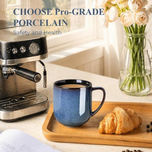 LERATIO Ceramic Coffee Mugs Set of 6,12oz Handmade Coffee Mugs Set