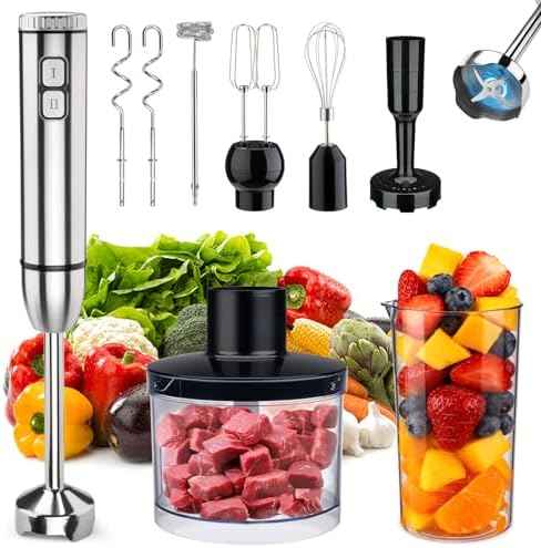 Immersion Blender Handheld 8 in 1 Hand Held Blenders Mixer Stainless