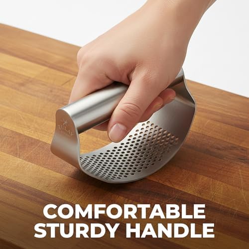 Zulay Kitchen Garlic Press Rocker Set, Stainless Steel