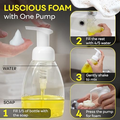 BRIGHTFROM Foaming Soap Dispenser Pump Bottles, BPA Free Empty