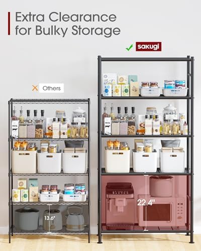 Sakugi 5-Tier Storage Shelves, Black