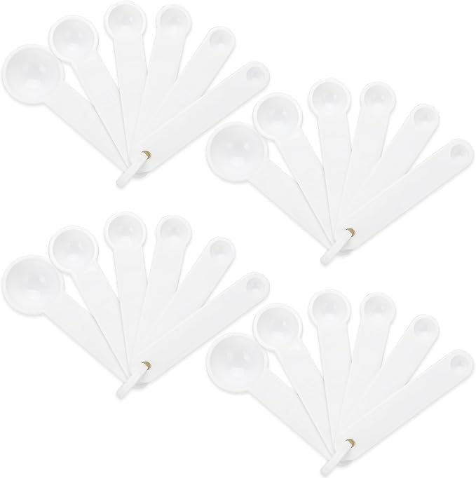 Frienda 20 Pieces White Plastic Measuring Cup Spoons by Frienda