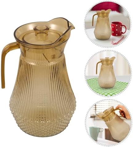 L Acrylic Pitcher with Lid and Handle for Home Beverage Serving