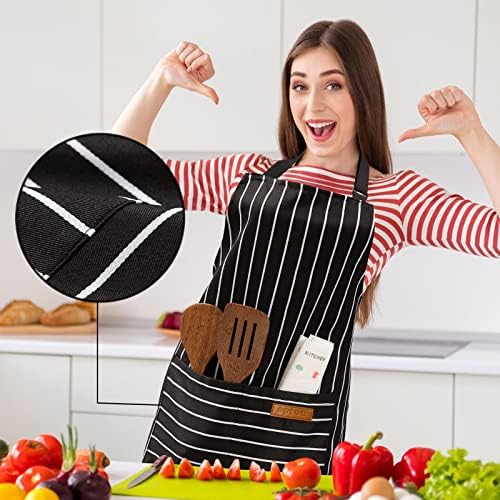 BeLuyi 2 Pack Adjustable Bib Apron with 2 Pockets Chef Cooking Kitchen