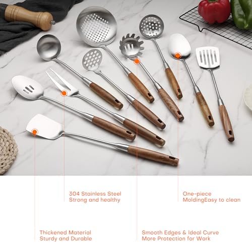 10 Pcs Cooking Utensils Set 304 Stainlss Steel Kitchen Utensils Set