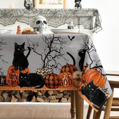 Horaldaily Halloween Tablecloth 60 x 84 Inch Rectangular Buffalo Plaid