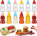 12Pcs Mini Condiment Squeeze Bottles, Small Sauce Containers for Lunch
