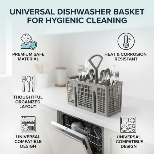 Dishwasher Basket, Plastic Cutlery Utensil Washing Storage Container
