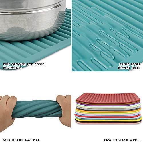 Silicone Trivets Mats for Hot Dishes and Hot Pots & Pans, Hot Pads for