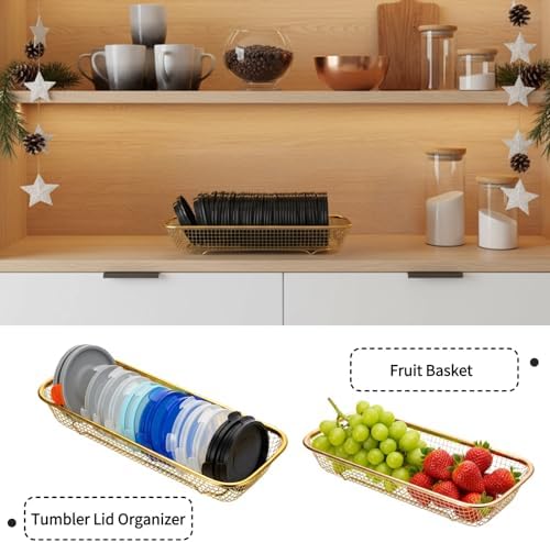 6 Pack Gold Stainless Steel Silverware Tray, 12 × 5 × 2IN
