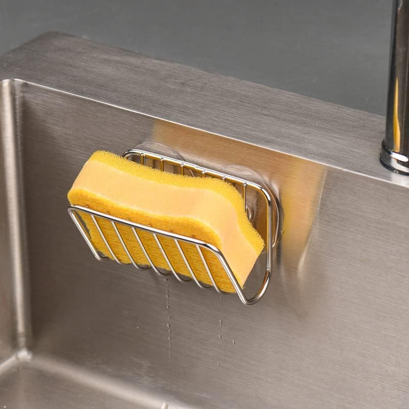 Toplife Stainless Steel Sink Sponge Caddy, Silver