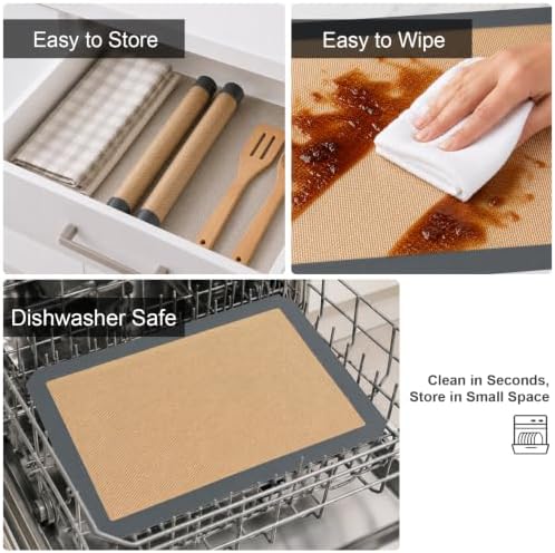 Silicone Baking Mat Fits Half Sheet Pan, Nonstick Reusable, 1 Pack