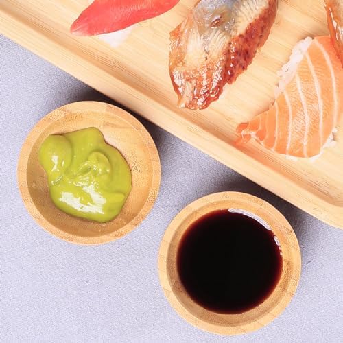Dipping Bowls Set, Small Bamboo Pinch Bowls for Soy