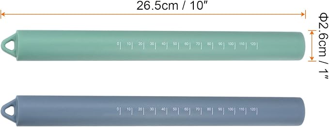 HARFINGTON 2pcs Silicone Rolling Pin 10" Stainless Silicone Surface Non-Stick - Image 2