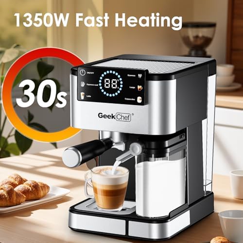 Geek Chef 20 Bar Espresso Machine with Milk Frother