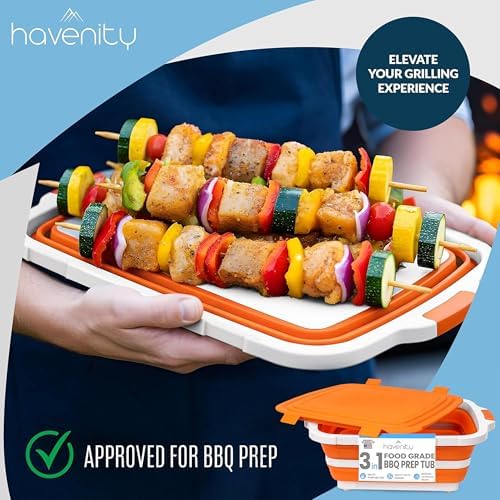 BBQ Prep Tub 8L - Multifunctional Collapsible Camping Cutting Board