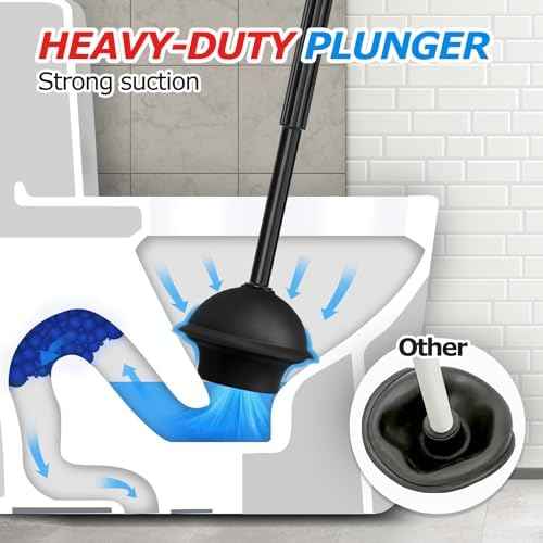 FORASTO 2Pack Toilet Brush and Plunger Set