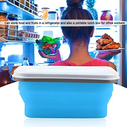Silicone Collapsible Lunch Box, 600ml Food Storage Container with