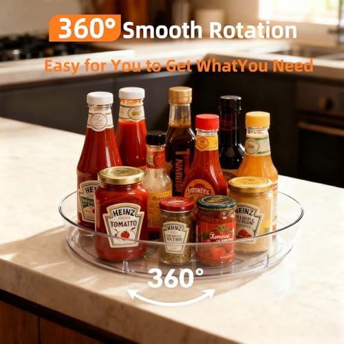 2 Pack Lazy Susan 10 inch Turntable for Spice Organization