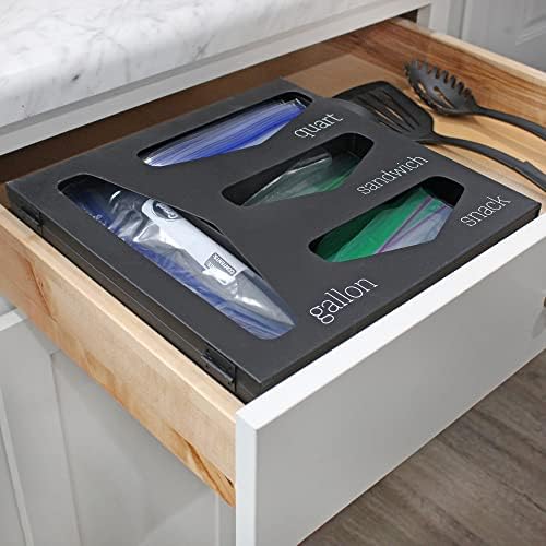 AuldHome Design Enamelware Kitchen Bag Organizer (Black), Farmhouse