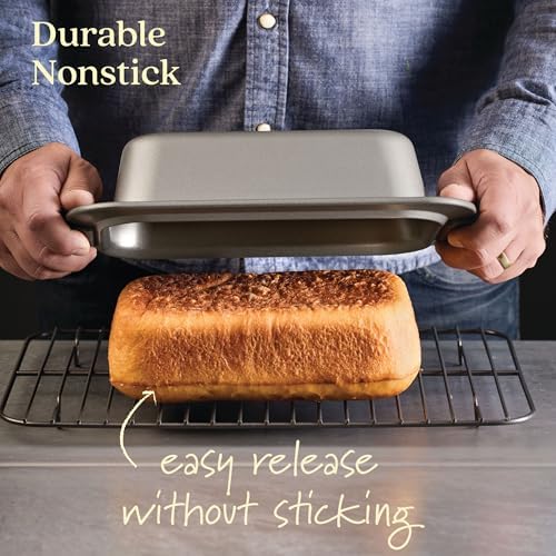 Anolon Advanced Bakeware Nonstick Bread Loaf Pan Set, 2-Piece, Gray