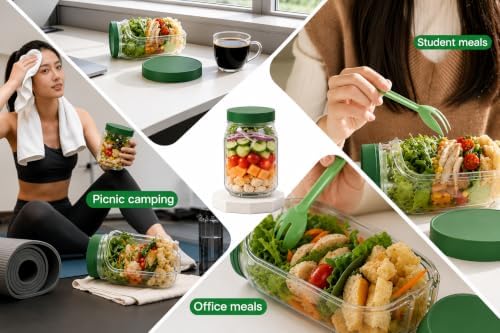 Leakproof The Original Salad Pod Container with Side Opening Lid