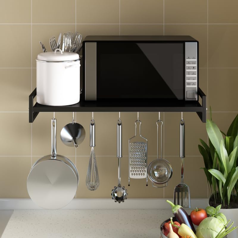 ABCOOL Wall Mount Microwave Shelf, Black