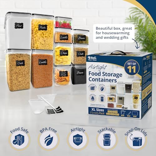 Reli. Storage Containers Kitchen & Pantry 11 Sets | Food Storage with Lids