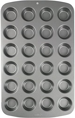 PME Mini Mini Muffin Pan-24 Cups, Non Stick Bakeware, Mini, Silver