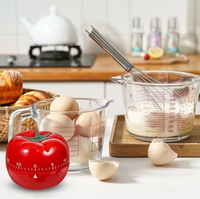 Cute Tomato Shape Kitchen Cooking Timer Kitchen 360 Degree Rotating Craft - Image 6
