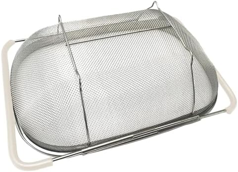 AJIODA Over The Sink Colander, 6 Quarts Stainless Steel Oval Colander
