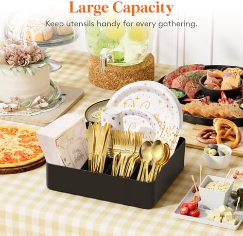 Lifewit Paper Plate Organizer and Silverware Caddy