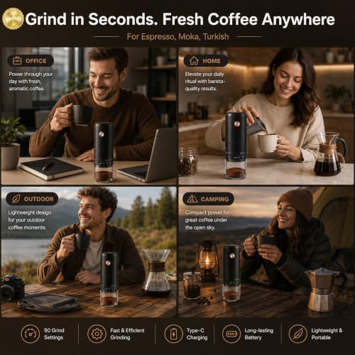 Portable Electric Burr Coffee Bean Grinder