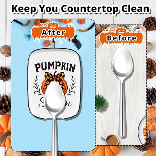 Pumpkin Ceramic Spoon Rest for Kitchen Stove Top Counter