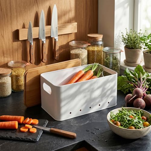 Kitchen Vegetable Storage Tins Set of 3, Potato Storage Bins