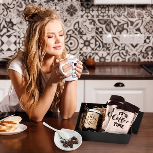 Vabean 7 Pack Coffee Gift Basket for Women Men, Christmas Coffee Lover